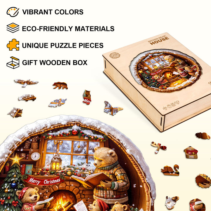 Brown Bear House Wooden Jigsaw Puzzle