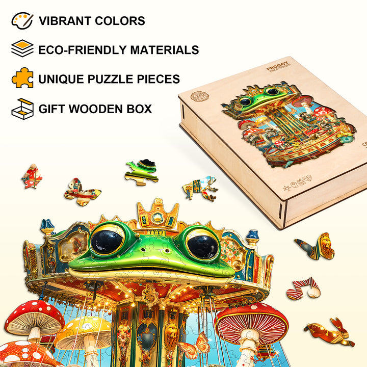 Froggy Drop Tower Wooden Jigsaw Puzzle