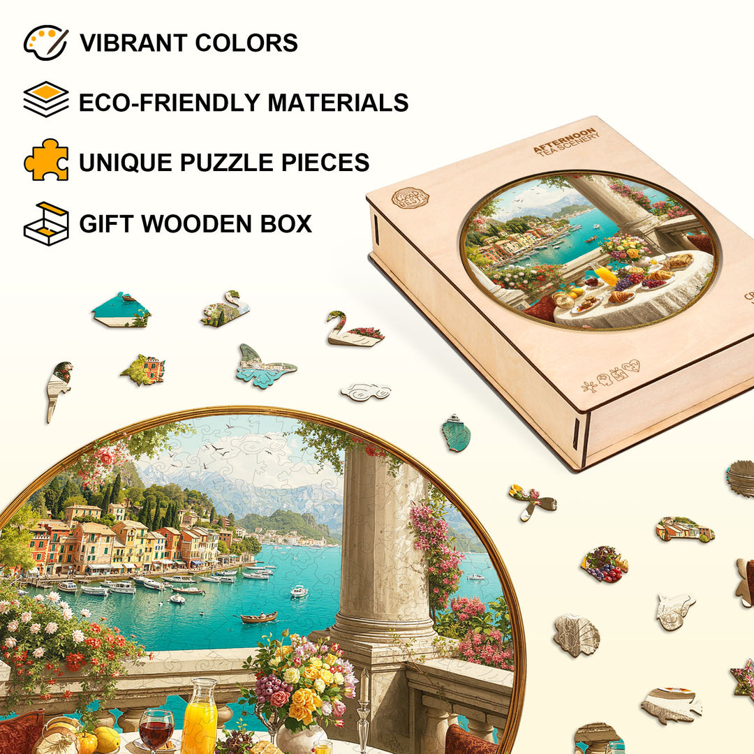 Afternoon Tea Scenery Wooden Jigsaw Puzzle