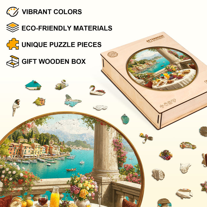 Afternoon Tea Scenery Wooden Jigsaw Puzzle