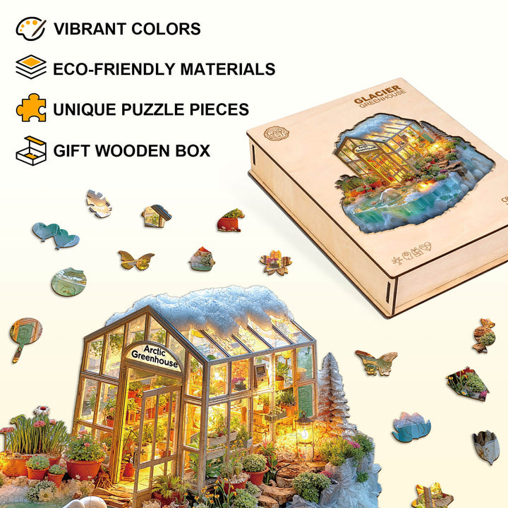Glacier greenhouse Wooden Jigsaw Puzzle