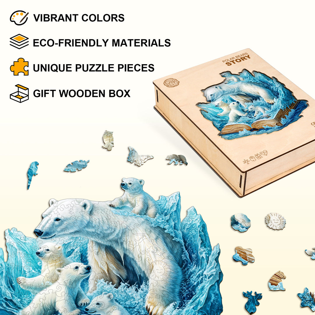 Polar Bears Story Wooden Jigsaw Puzzle