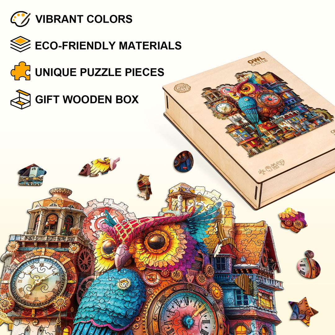 Owl Castle Wooden Jigsaw Puzzle