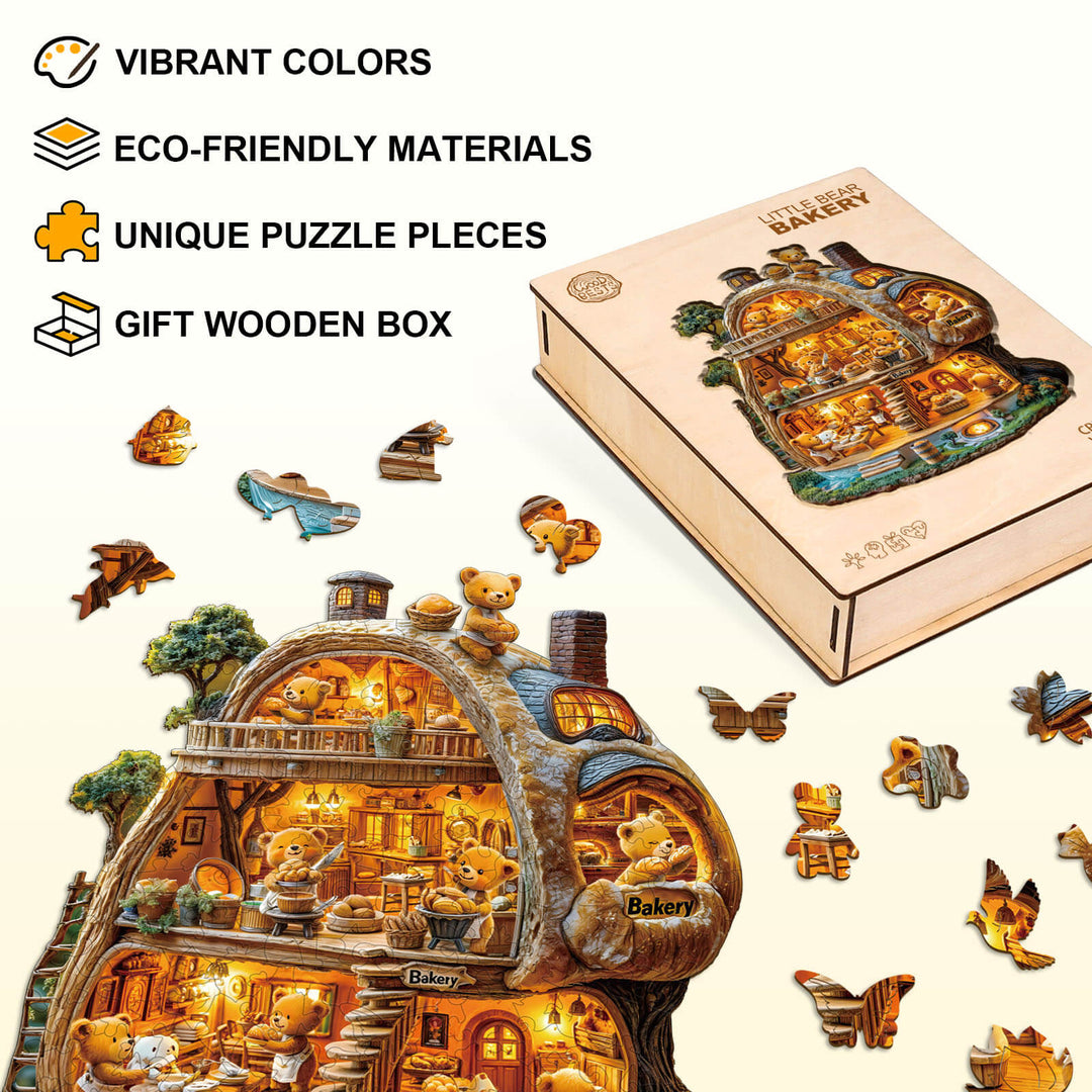 Little Bear Bakery Wooden Jigsaw Puzzle
