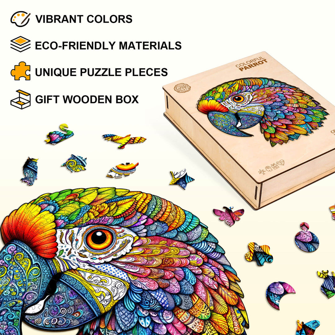 Colorful parrot Wooden Jigsaw Puzzle