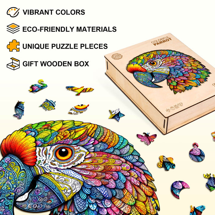 Colorful parrot Wooden Jigsaw Puzzle