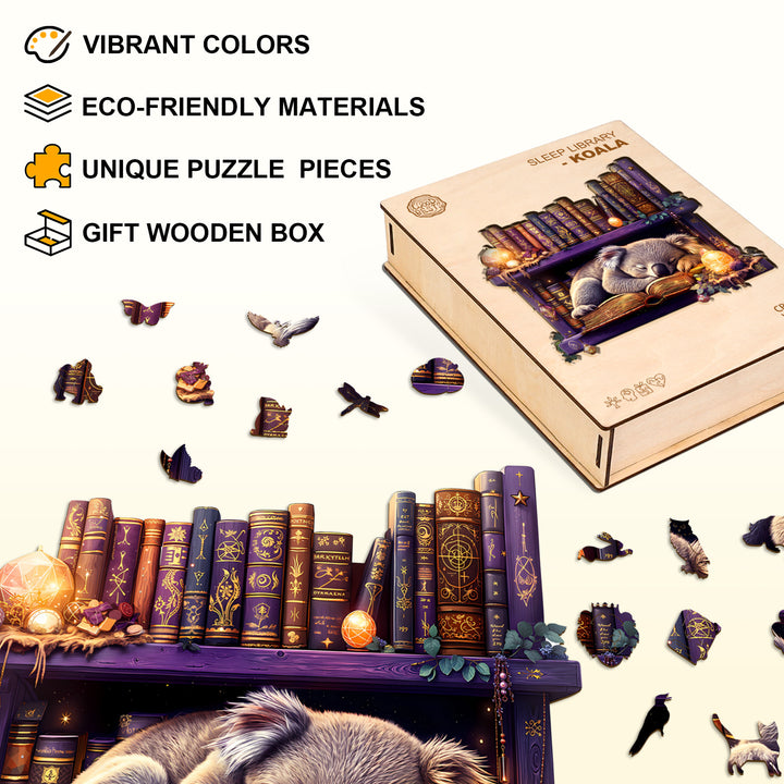 Sleep Library-Koala Wooden Jigsaw Puzzle