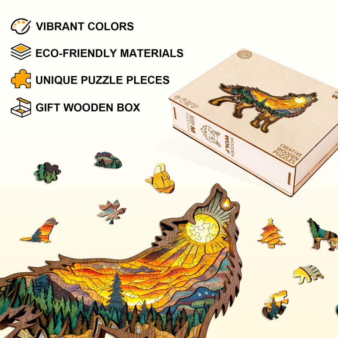 Wooden Wolf Wooden Jigsaw Puzzle
