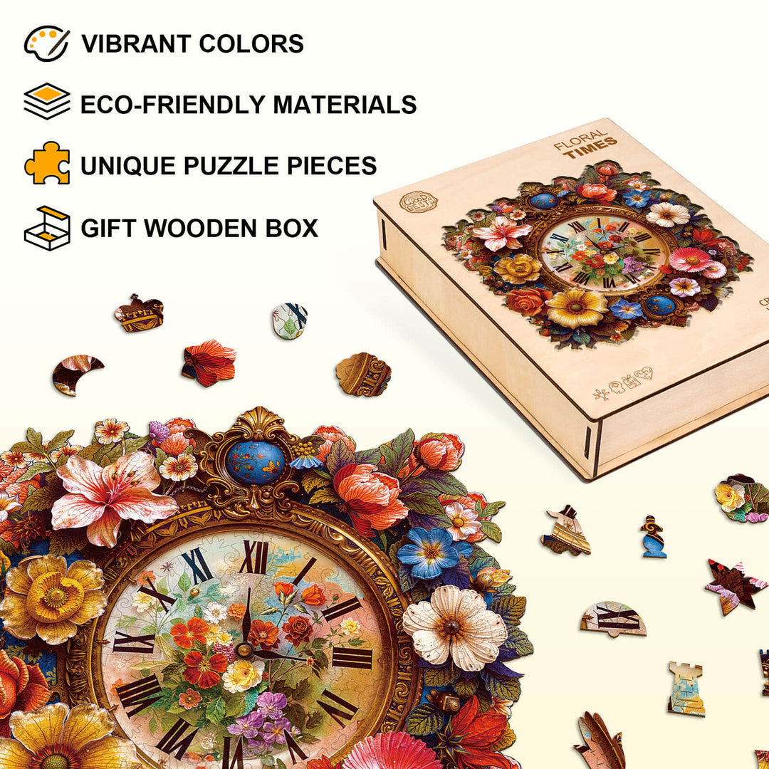 Floral Times  Wooden Jigsaw Puzzle
