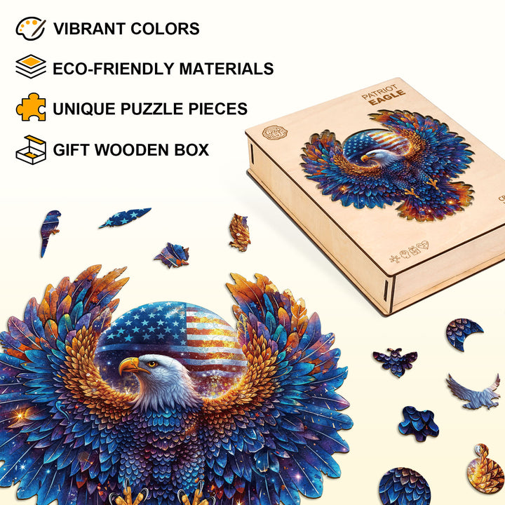 Patriot Eagle Wooden Jigsaw Puzzle
