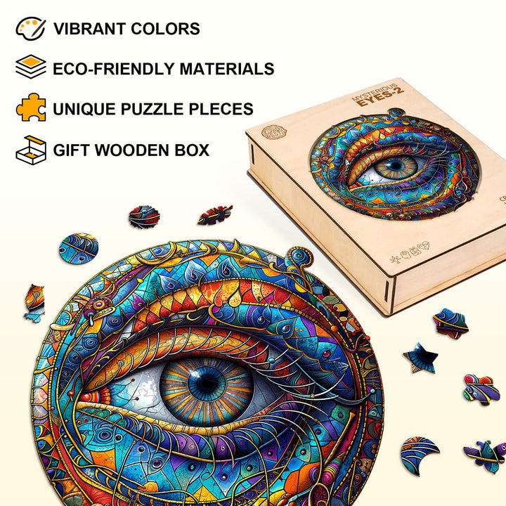 Mysterious eyes-2 Wooden Jigsaw Puzzle