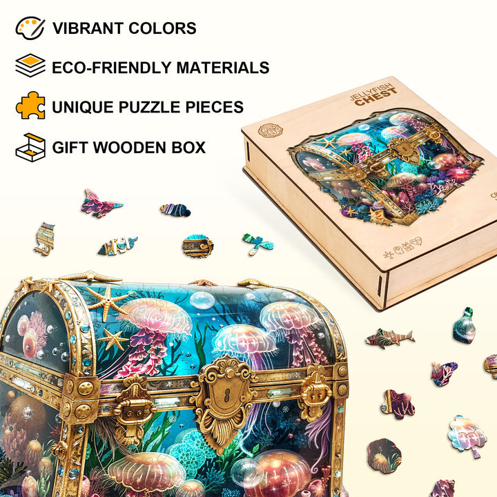 Jellyfish Chest Wooden Jigsaw Puzzle