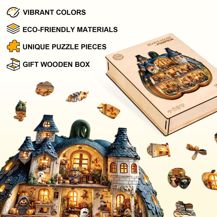 Bear's House - Pumpkin Wooden Jigsaw Puzzle