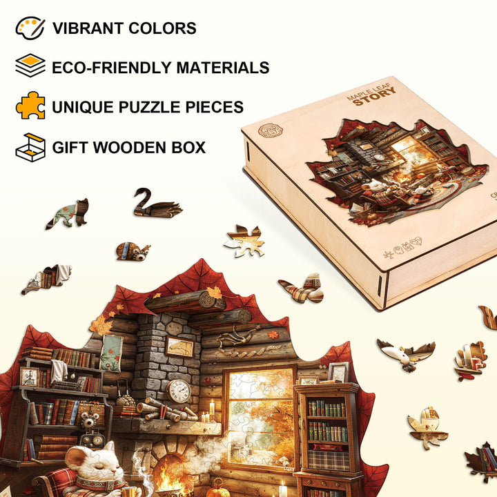 Maple Leaf Story Wooden Jigsaw Puzzle