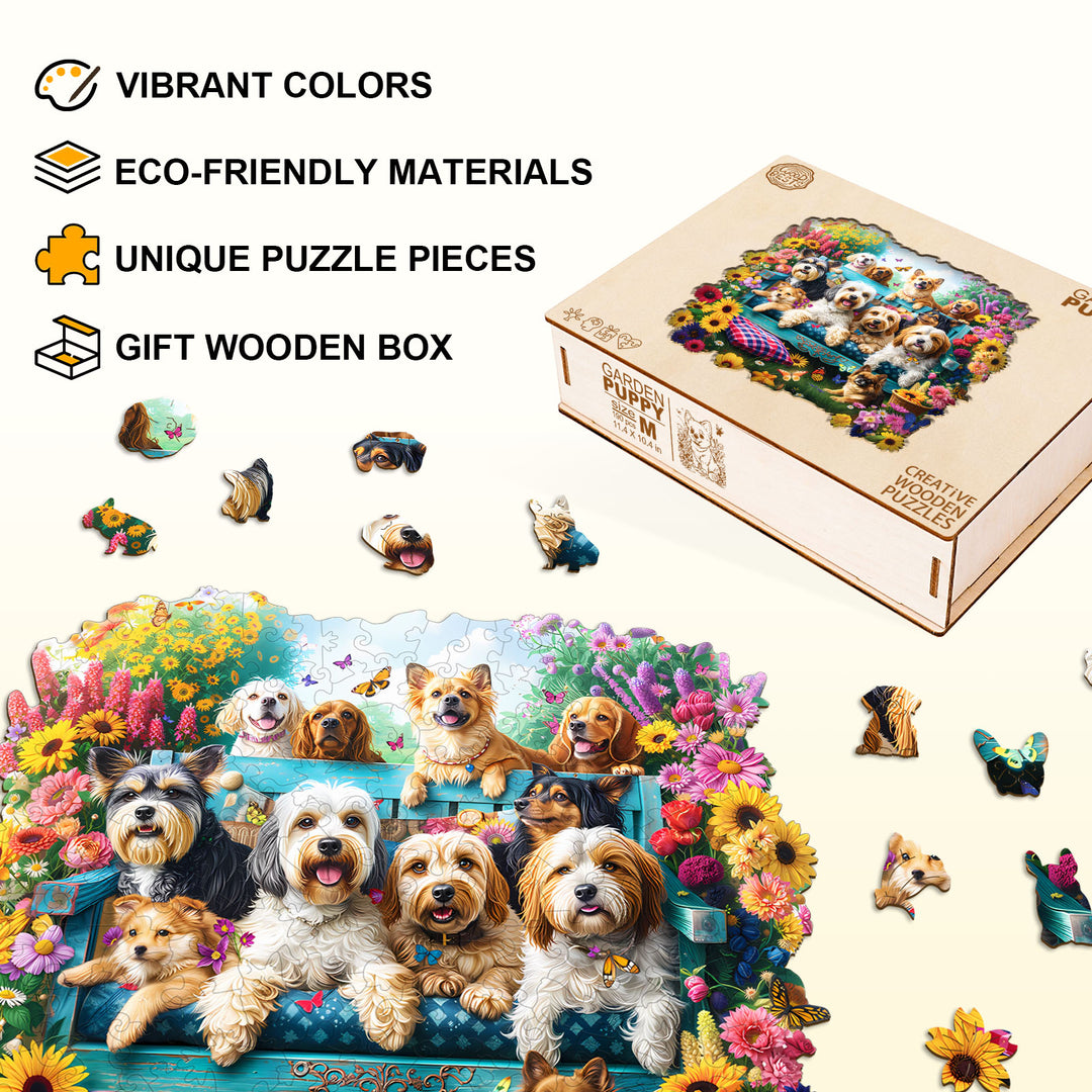 Garden Puppy Wooden Jigsaw Puzzle