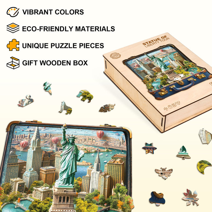 Statue of Liberty Tour Wooden Jigsaw Puzzle