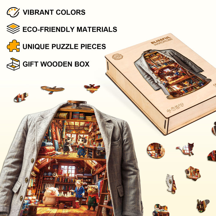 Blissful Wardrobe Wooden Jigsaw Puzzle