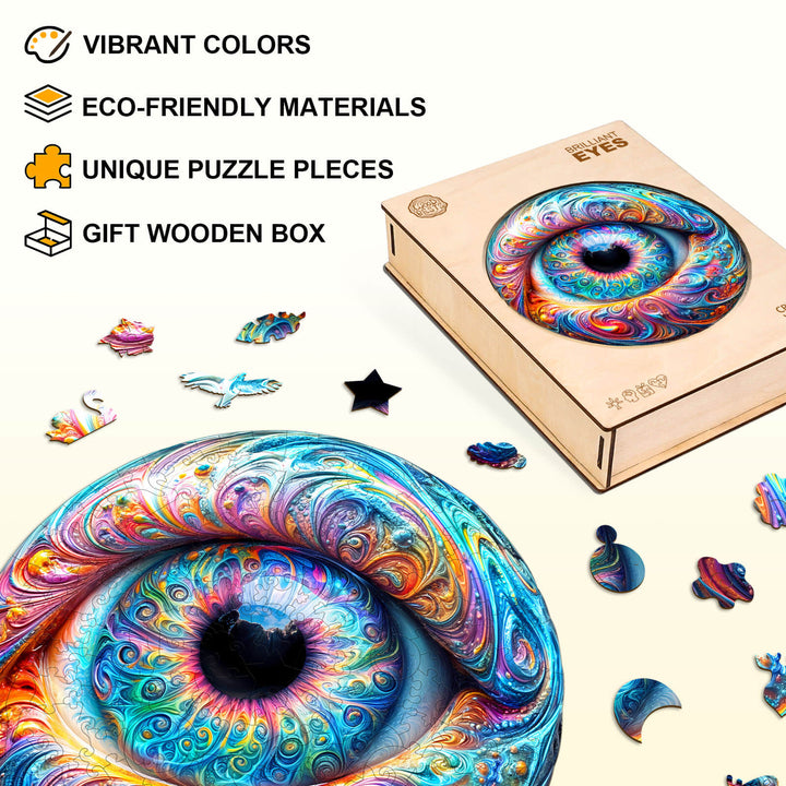 Brilliant eyes Wooden Jigsaw Puzzle