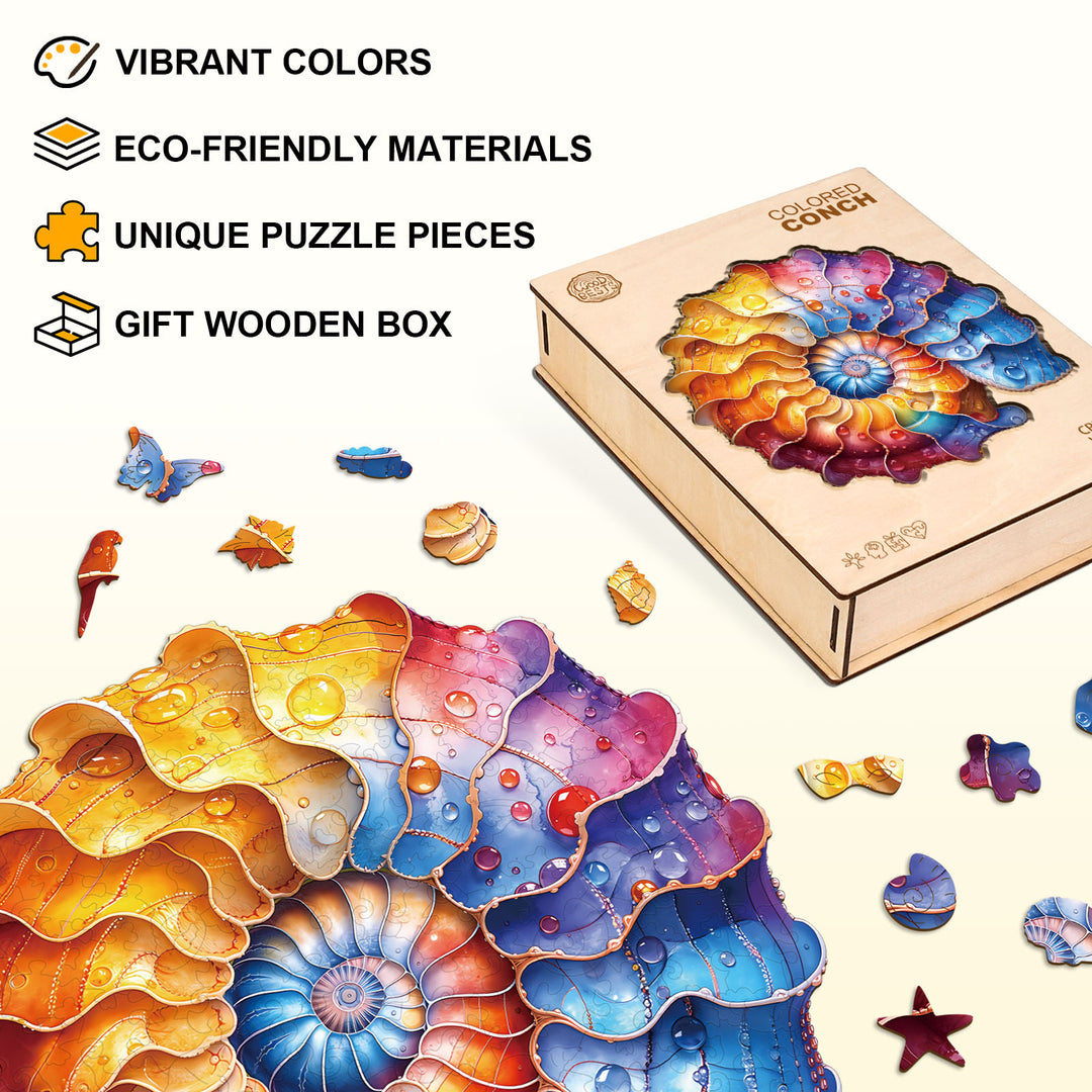 Colored conch Wooden Jigsaw Puzzle