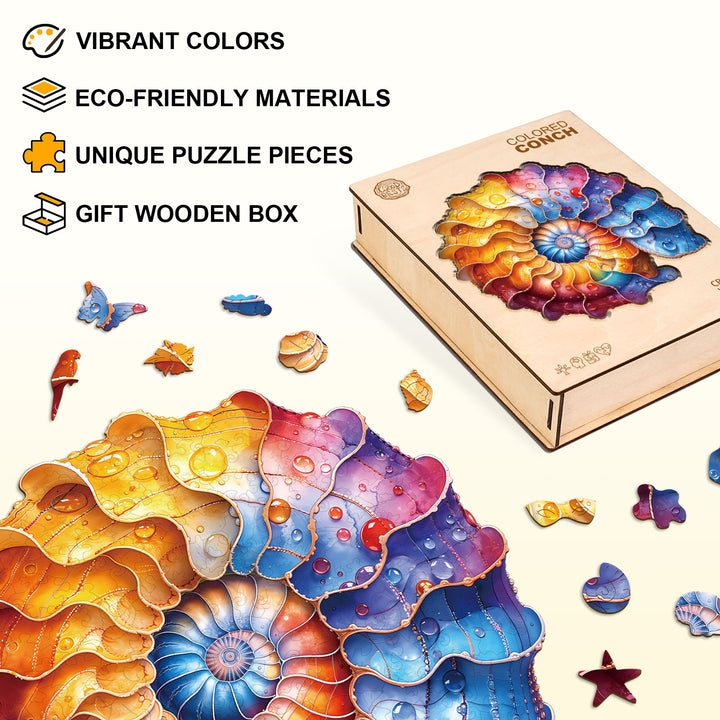 Colored conch Wooden Jigsaw Puzzle