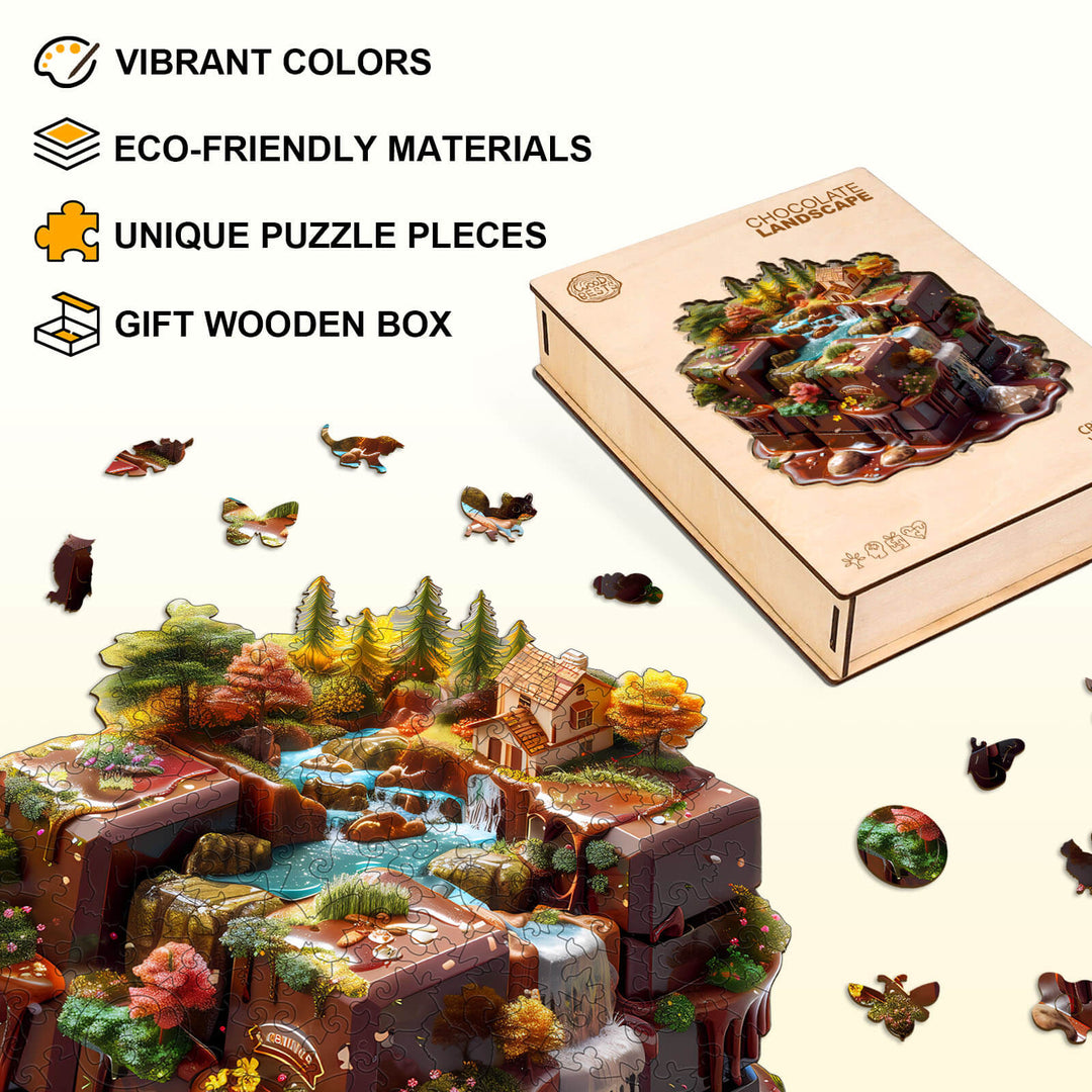 Chocolate Landscape Wooden Jigsaw Puzzle