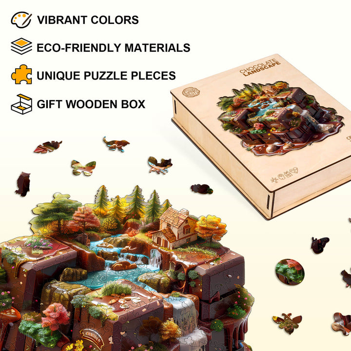 Chocolate Landscape Wooden Jigsaw Puzzle
