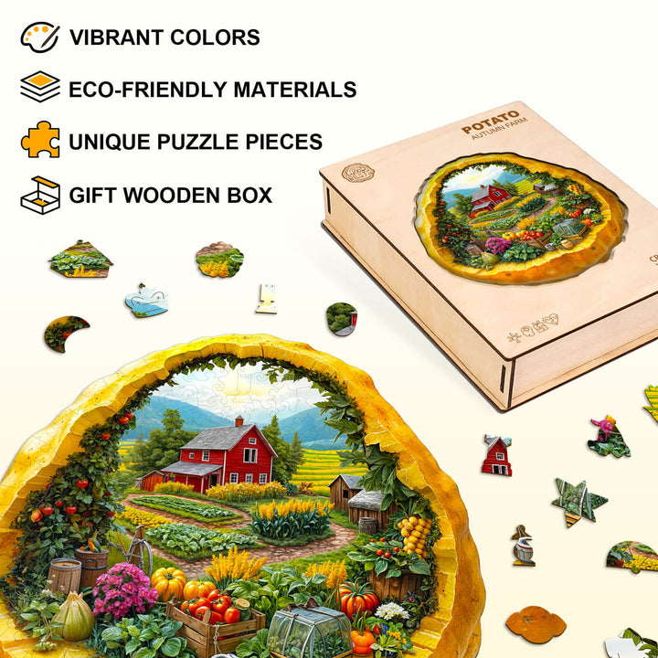 Potato Autumn Farm Wooden Jigsaw Puzzle