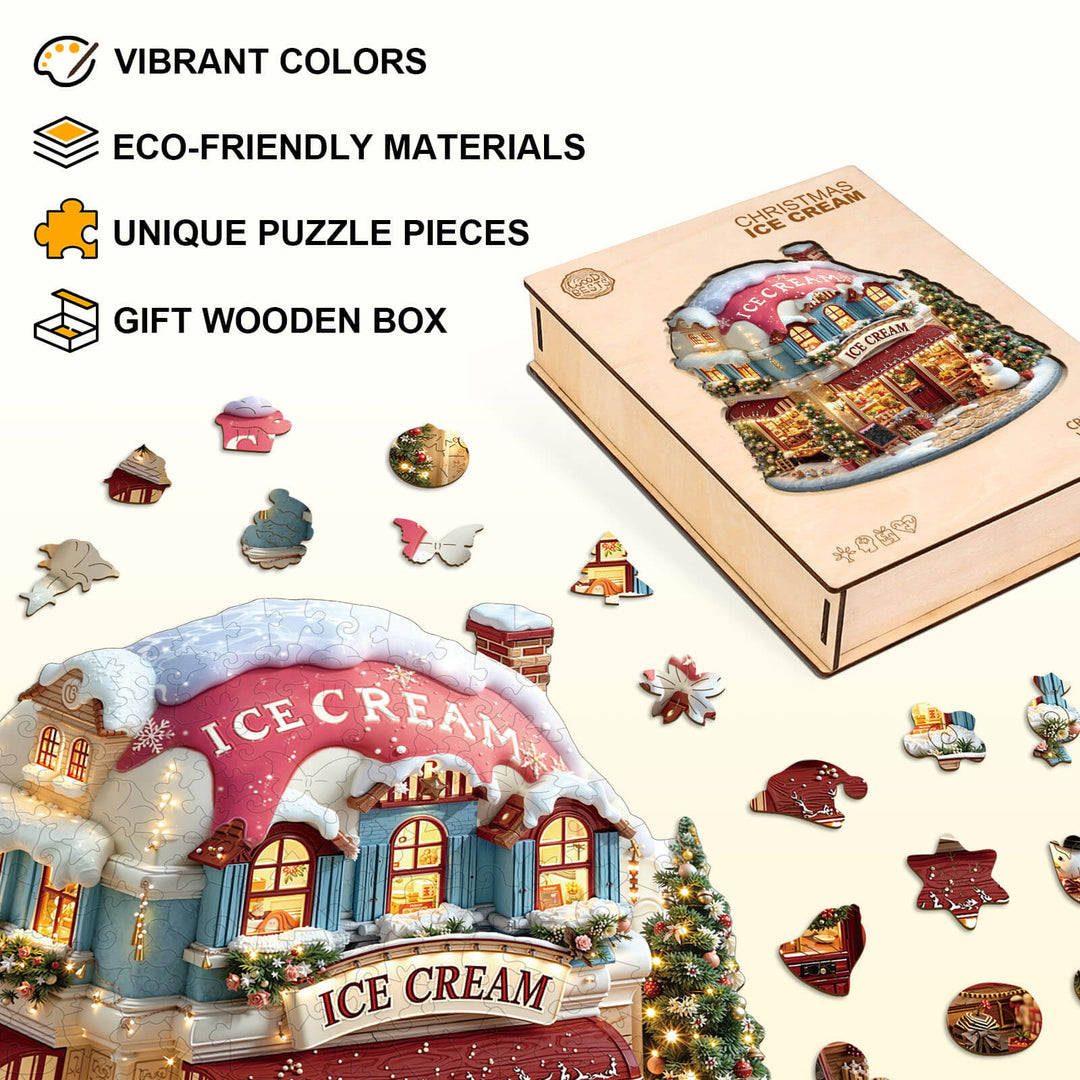 Christmas ice cream Wooden Jigsaw Puzzle