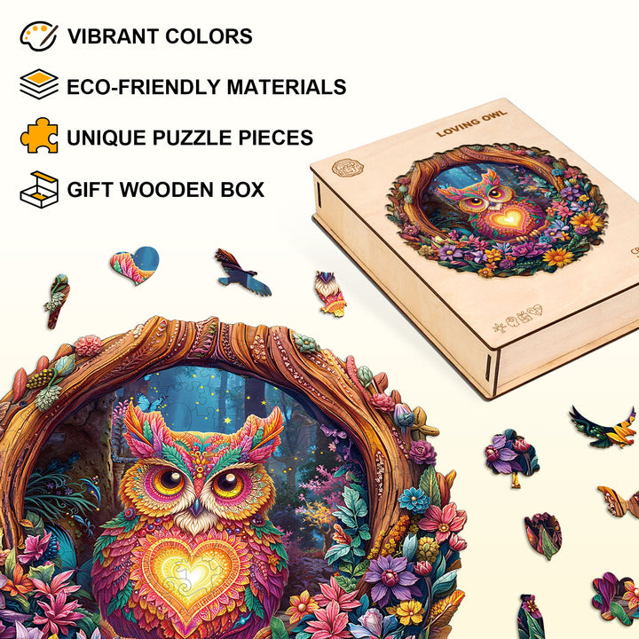 Loving Owl Wooden Jigsaw Puzzle