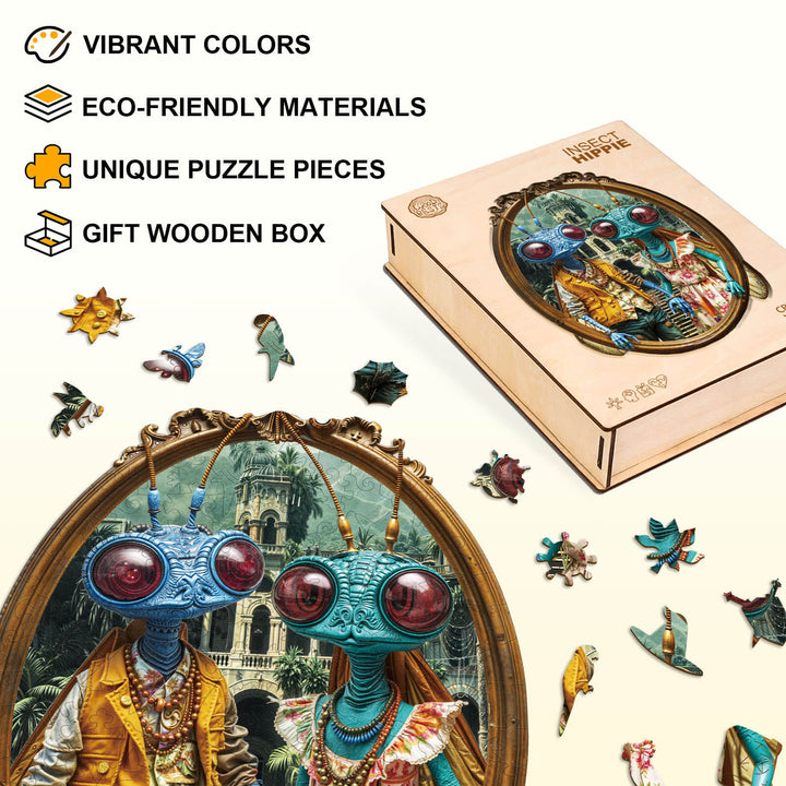 Insect Hippie Wooden Jigsaw Puzzle