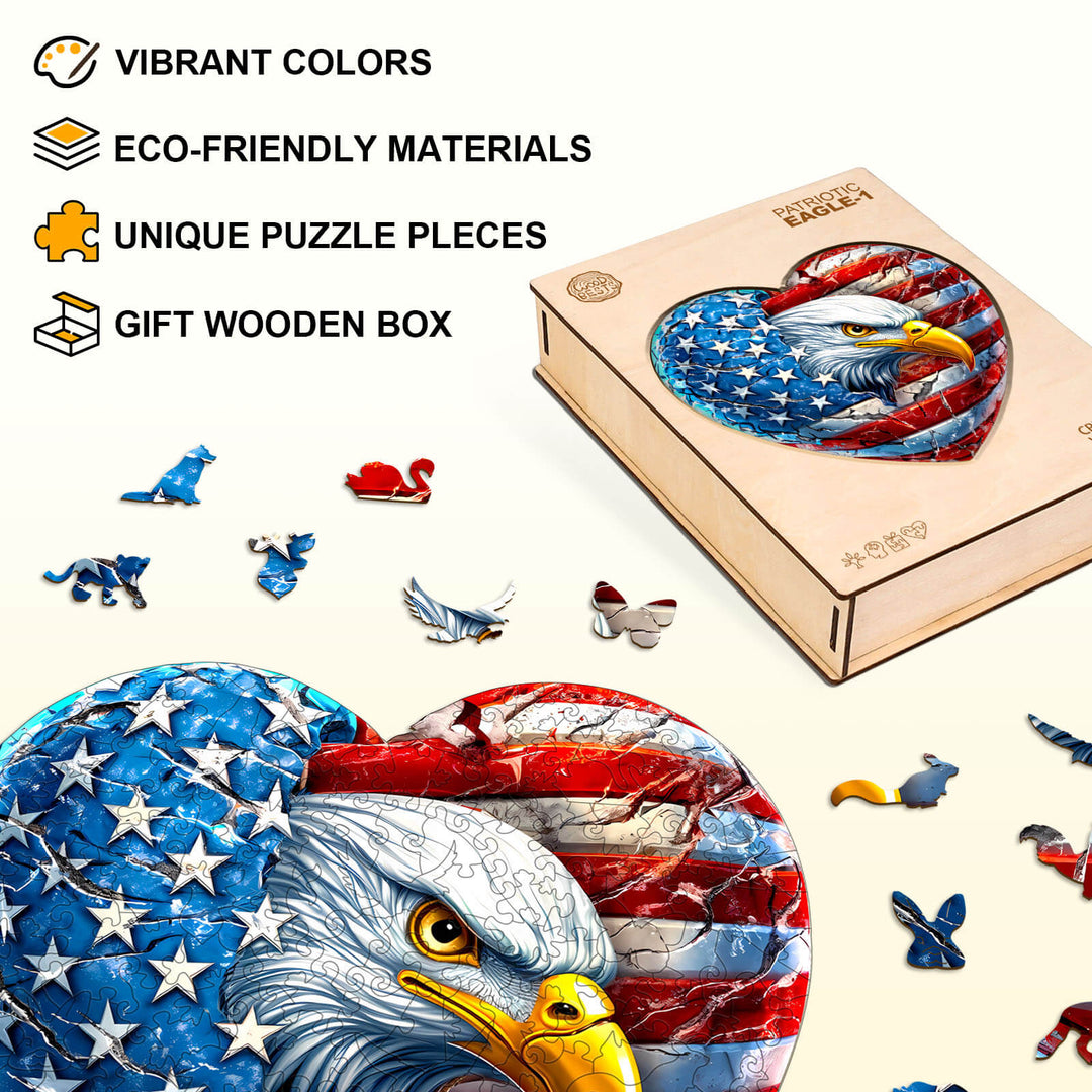Patriotic Eagle-1 Wooden Jigsaw Puzzle