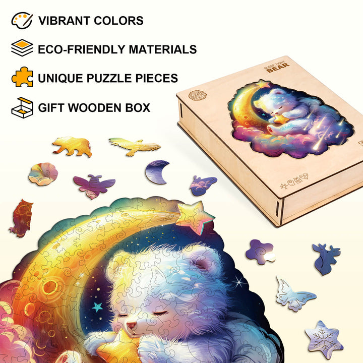 Sleep tight bear Wooden Jigsaw Puzzle