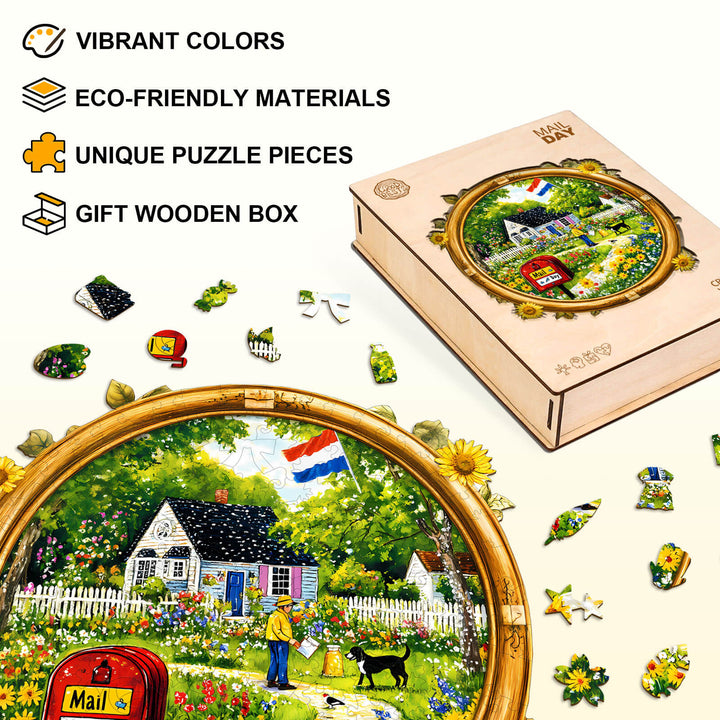 Mail Day Wooden Jigsaw Puzzle