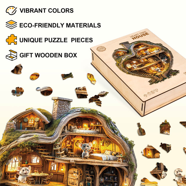 Puzzle en bois Maison Arbre de Cœur