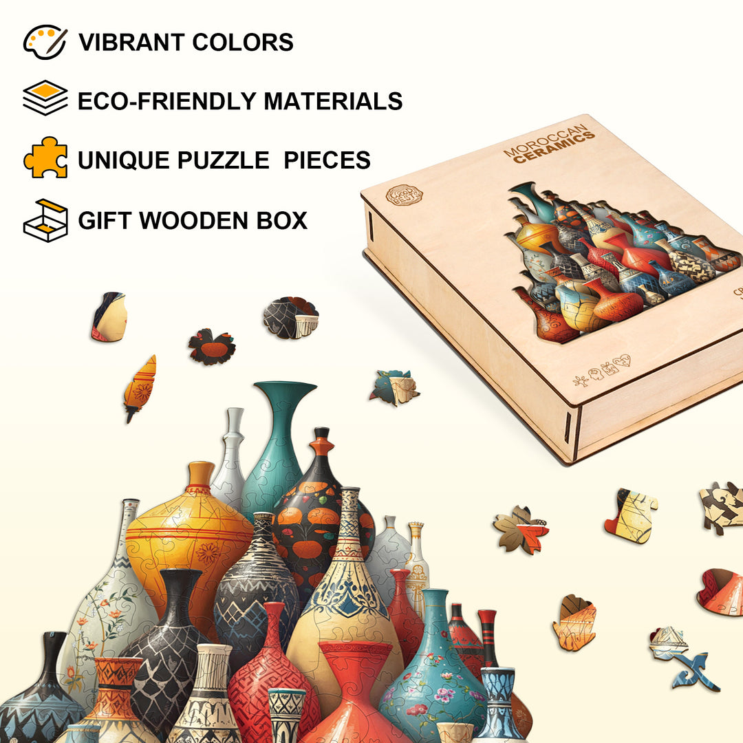 Moroccan ceramics Wooden Jigsaw Puzzle