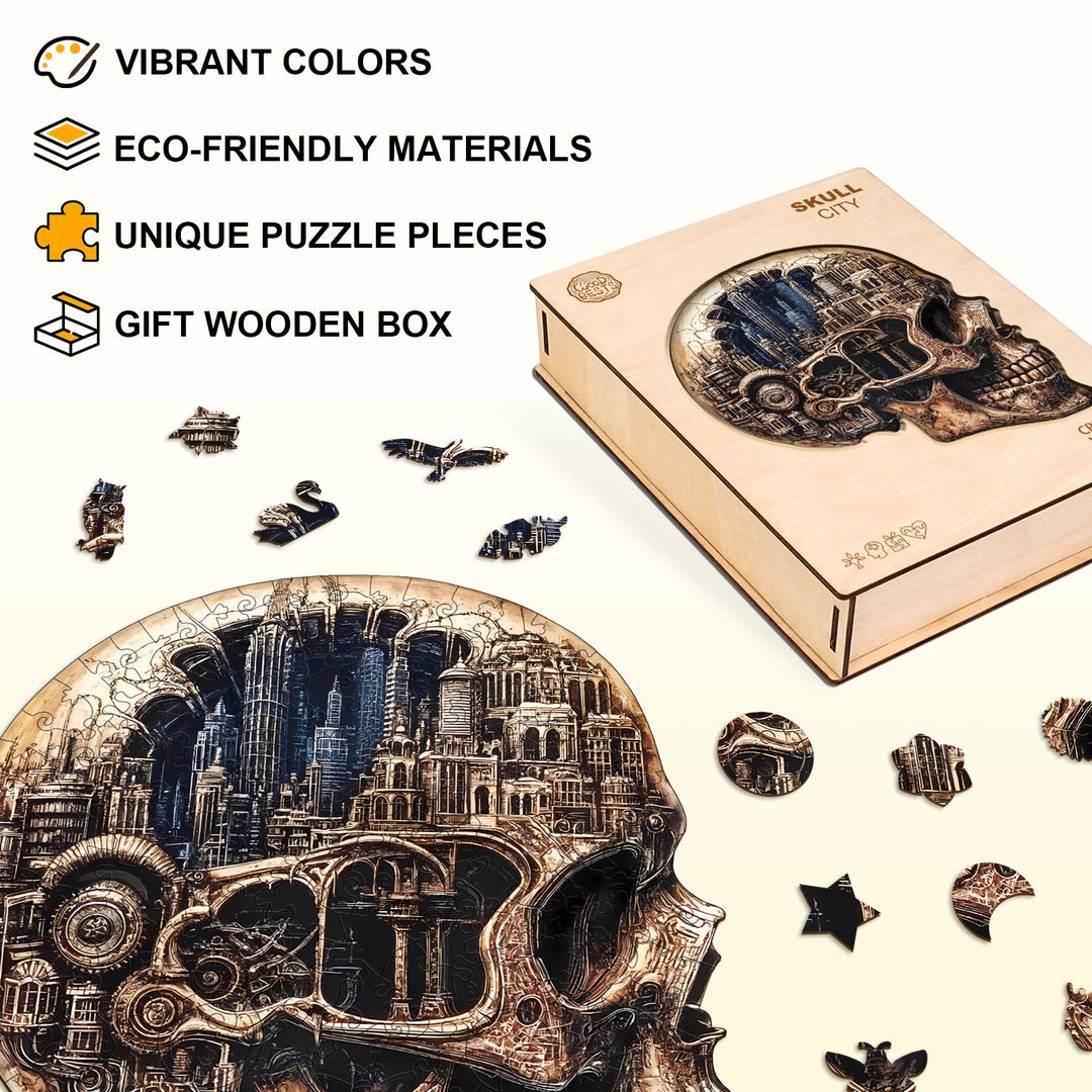Skull City Wooden Jigsaw Puzzle