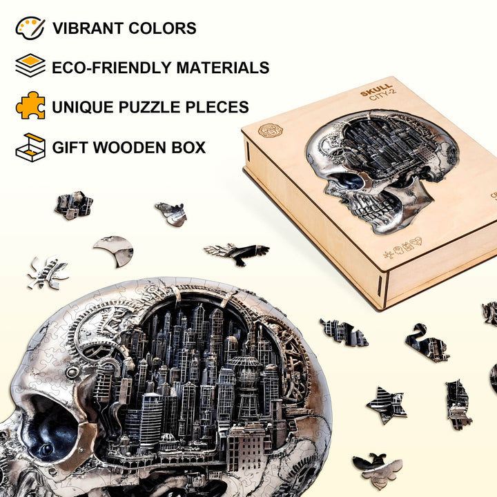 Skull City-2 Wooden Jigsaw Puzzle