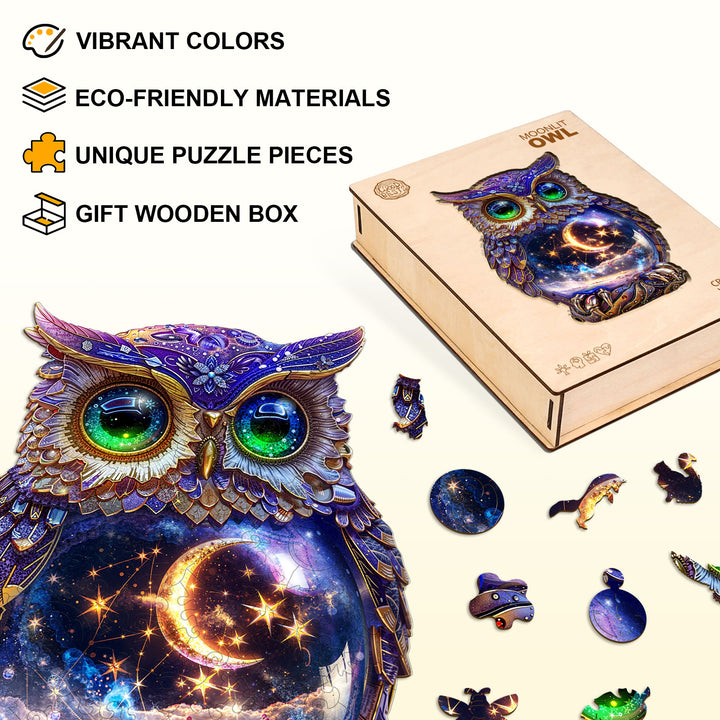 Moonlit Owl Wooden Jigsaw Puzzle