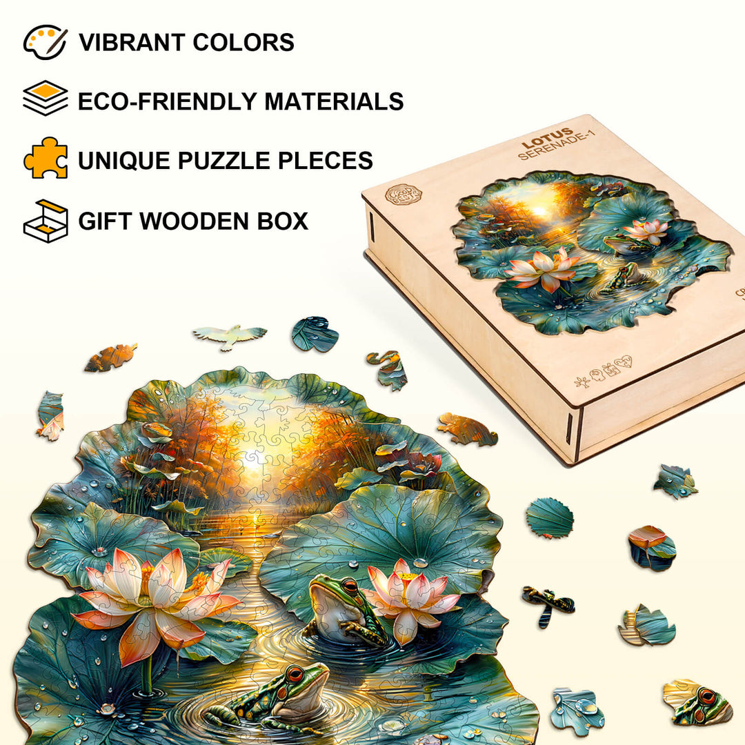 Lotus Serenade-1 Wooden Jigsaw Puzzle