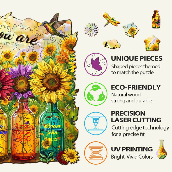 Colorful God Says You Are wooden jigsaw puzzle with unique pieces and eco-friendly design, perfect for focused mind games.