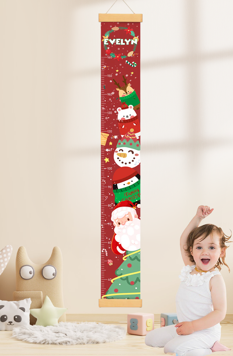 Règle de hauteur personnalisée en toile suspendue de Noël