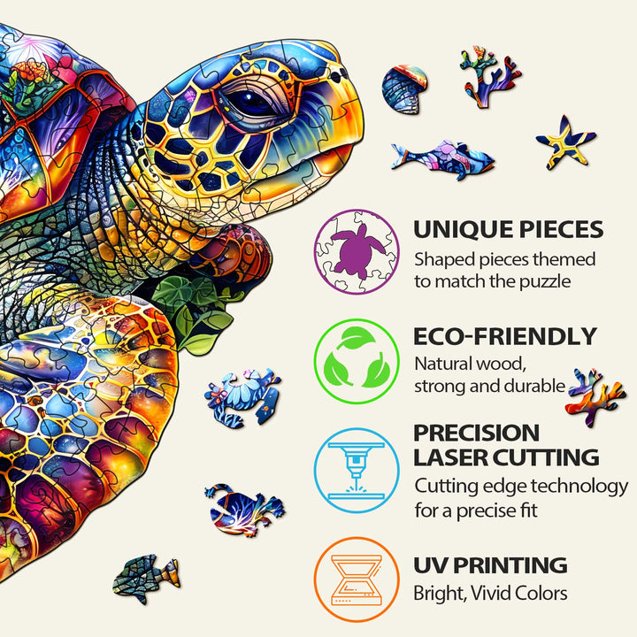 Unique Turtle Wooden Jigsaw Puzzle