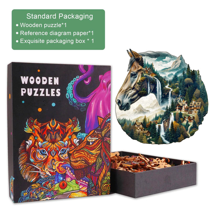 River and Horse Wooden Jigsaw Puzzle