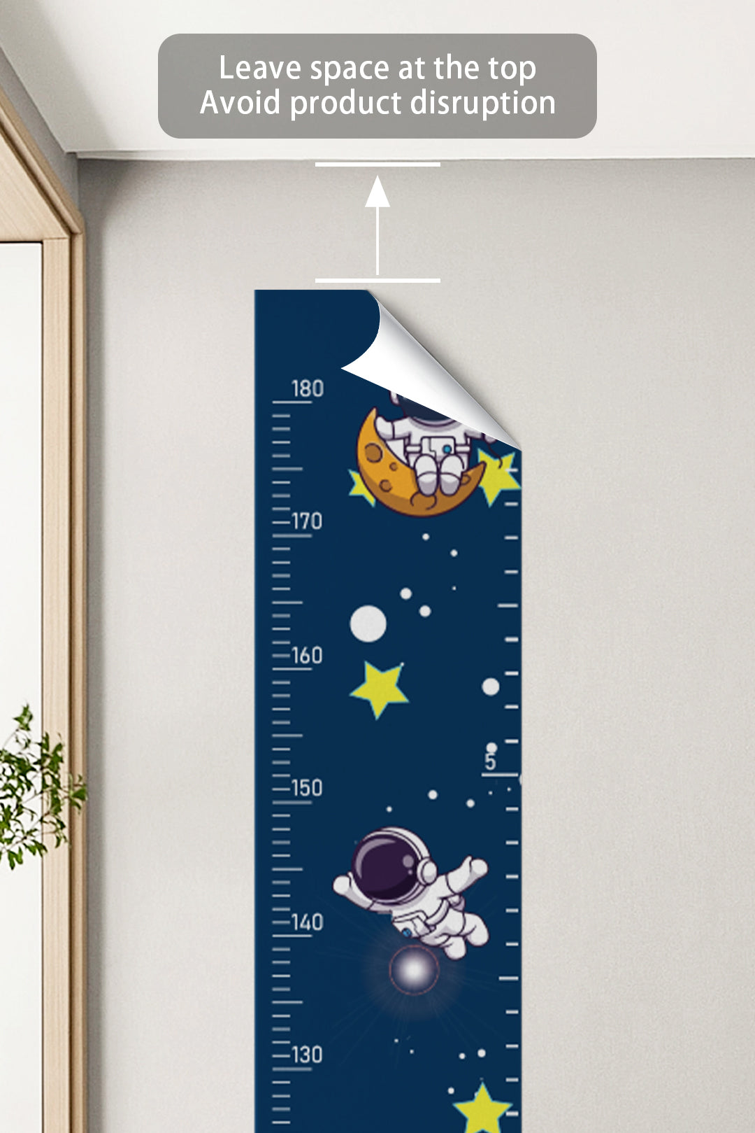 Autocollant mural graphique de croissance fusée Aventure spatiale