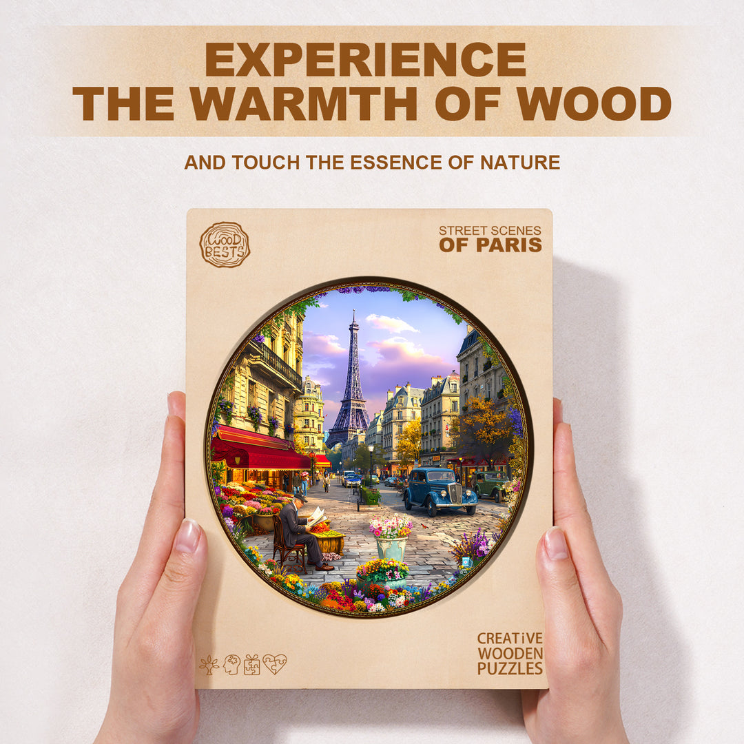 Street scenes of Paris Wooden Jigsaw Puzzle