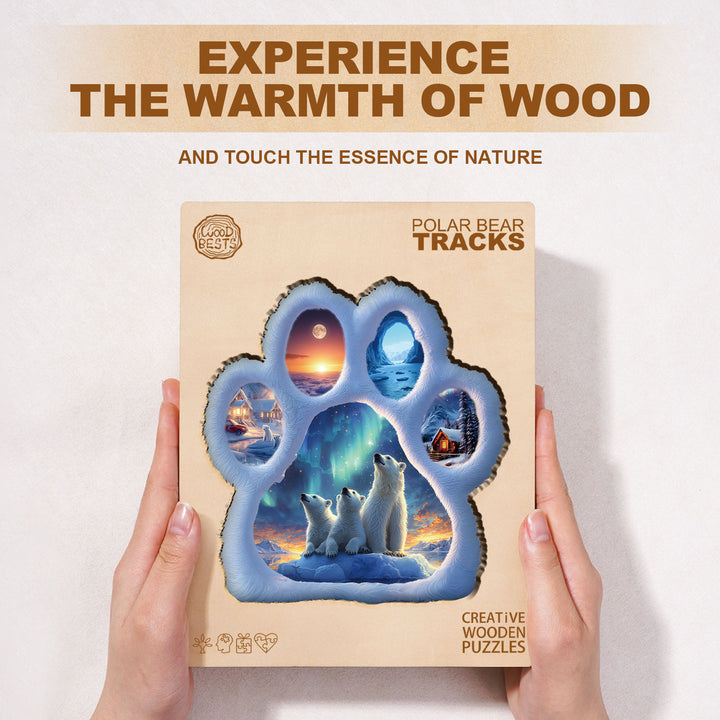 Polar bear tracks  Wooden Jigsaw Puzzle