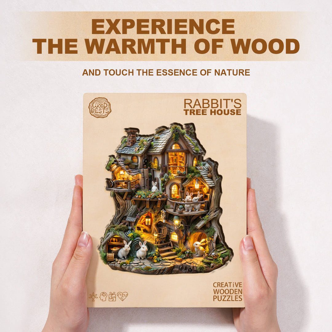 Rabbit's Tree House  Wooden Jigsaw Puzzle