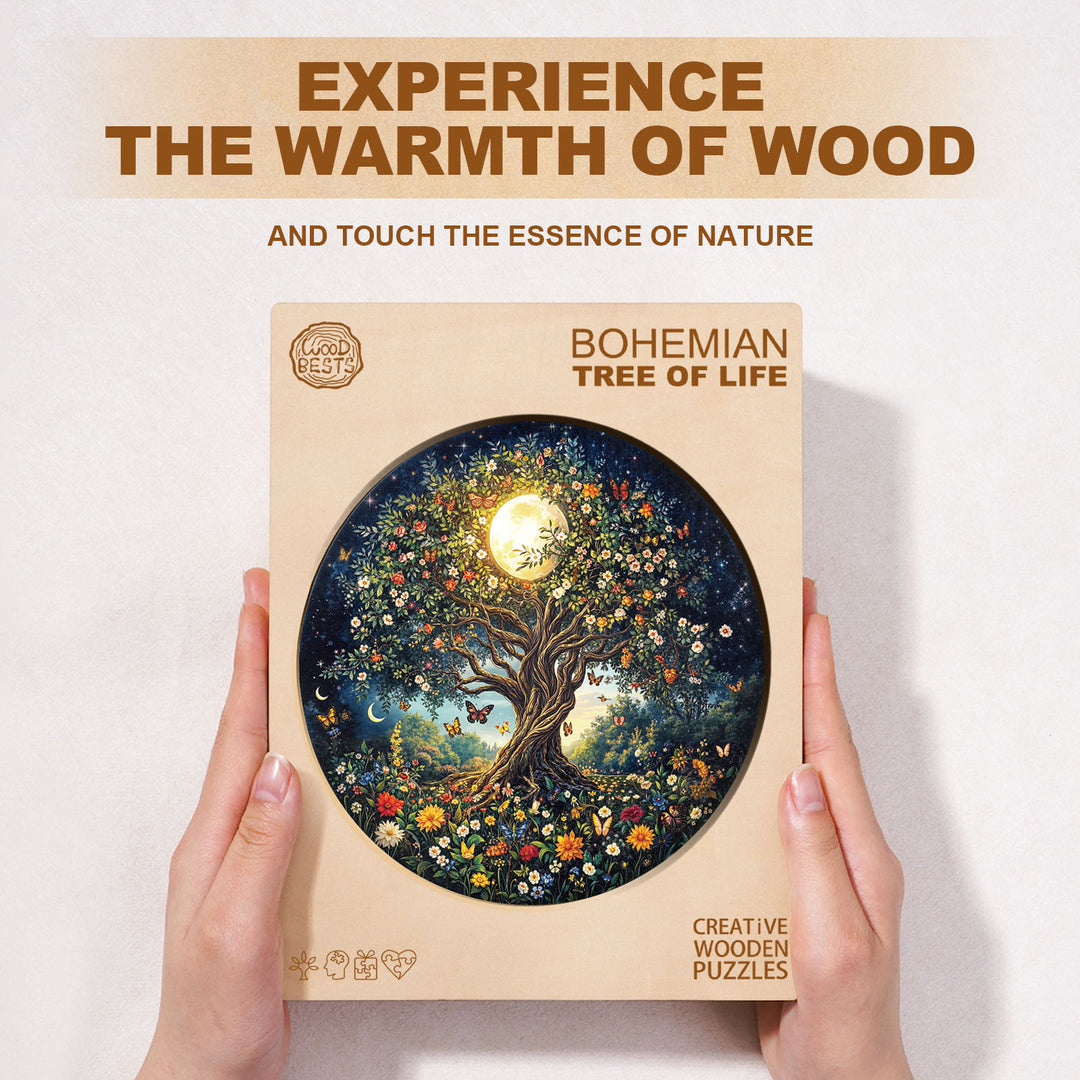 Bohemian Tree of Life Wooden Jigsaw Puzzle