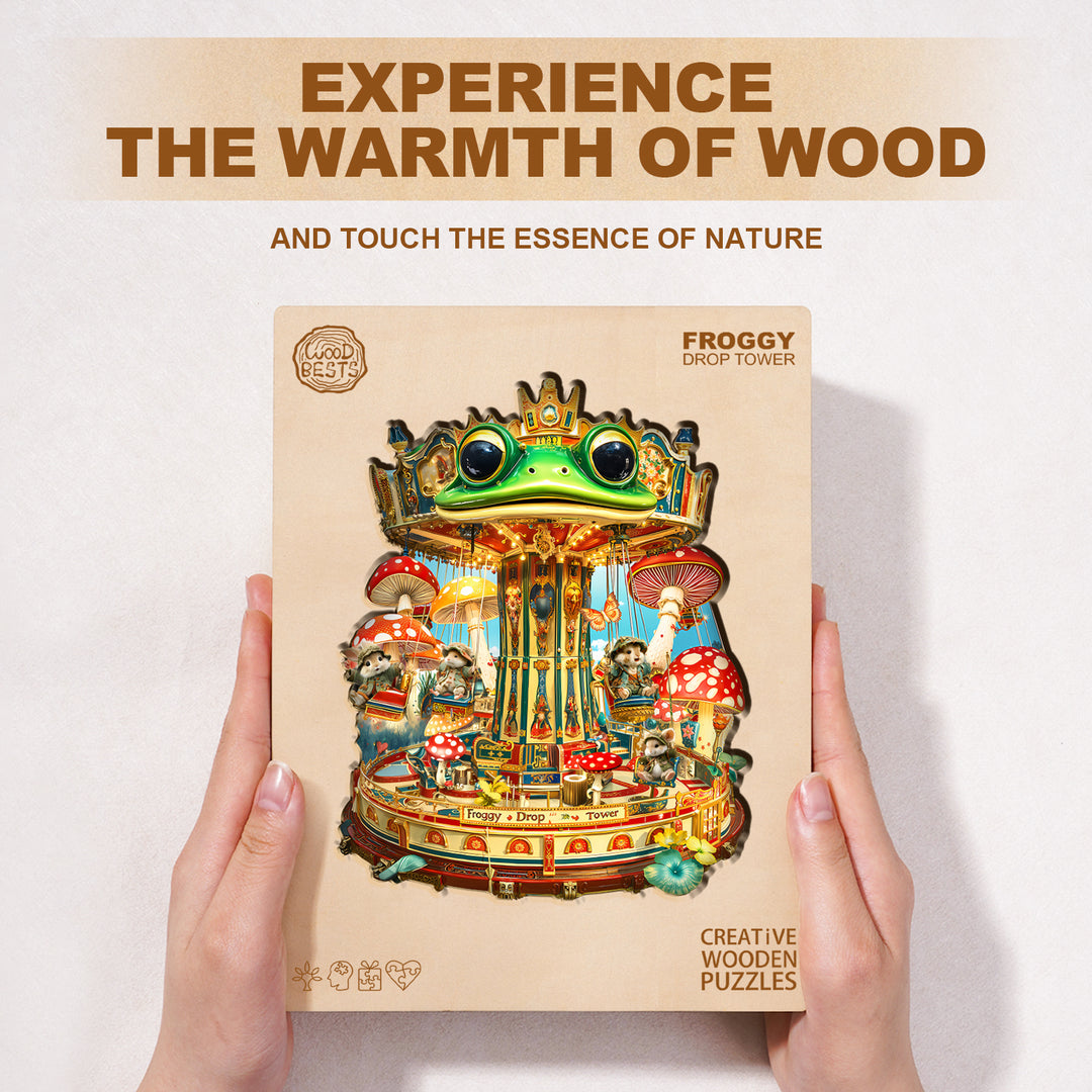 Froggy Drop Tower Wooden Jigsaw Puzzle