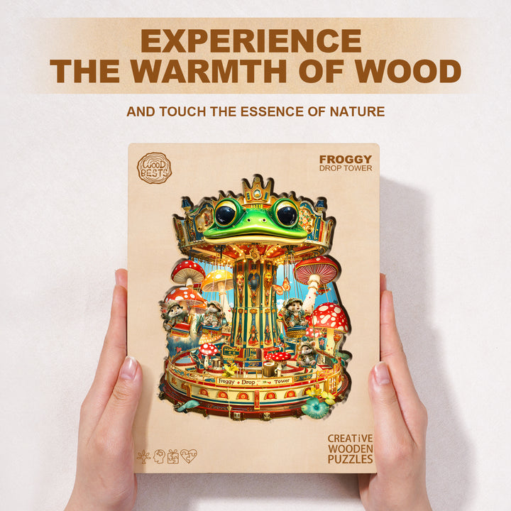 Froggy Drop Tower Wooden Jigsaw Puzzle